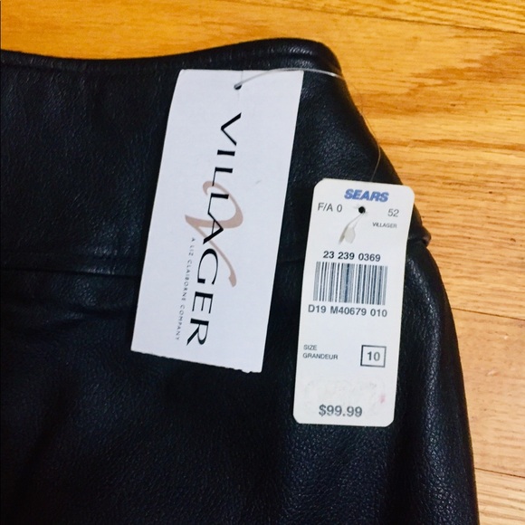 Villager (Liz Claiborne) Black Leather Skirt l NWT - Picture 8 of 9